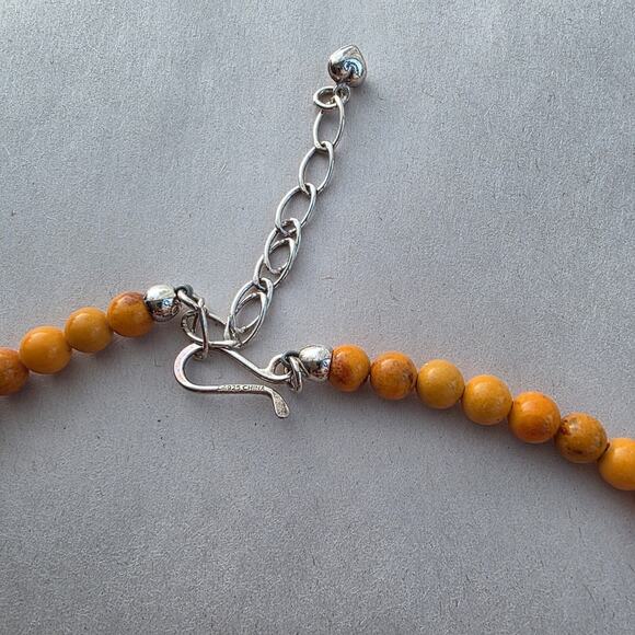 Jay King DTR Large Genuine Coral Statement Choker Necklace sterling Silver 925 - Picture 5 of 8